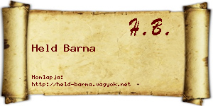Held Barna névjegykártya