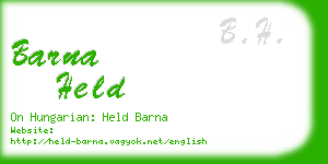 barna held business card